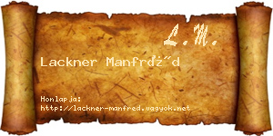 Lackner Manfréd névjegykártya